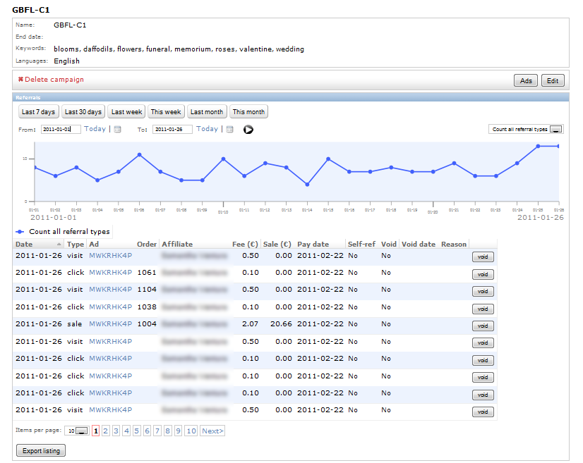 Affiliate Marketing Screenshot Vendexo Affiliate Network Screenshot