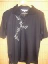 Donna Lewis Embroidery Polos Shirt Black. Product thumbnail image