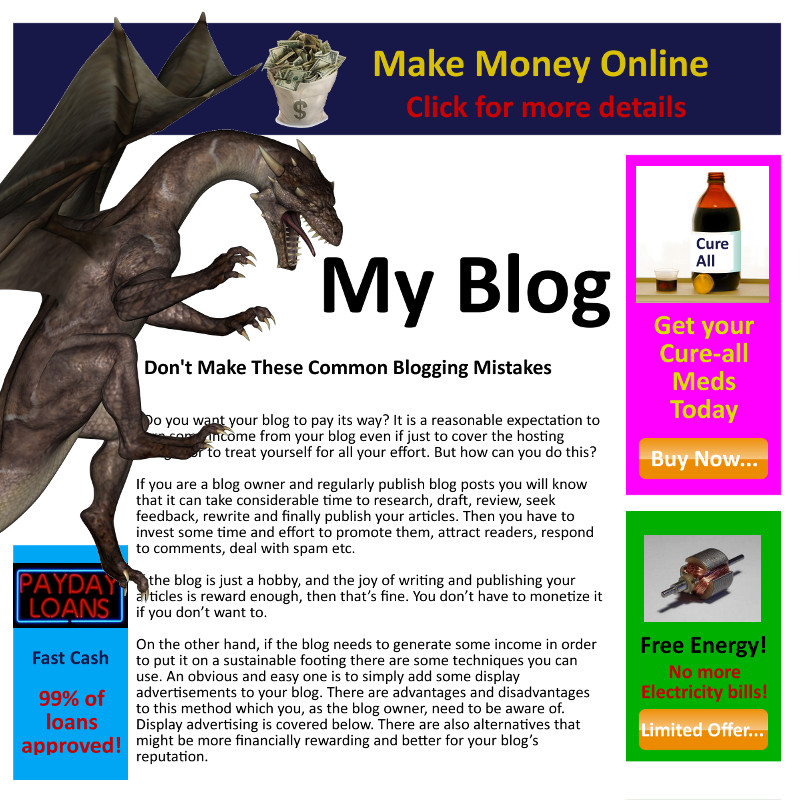 Including Advertising In Your Blog - Here Be Dragons